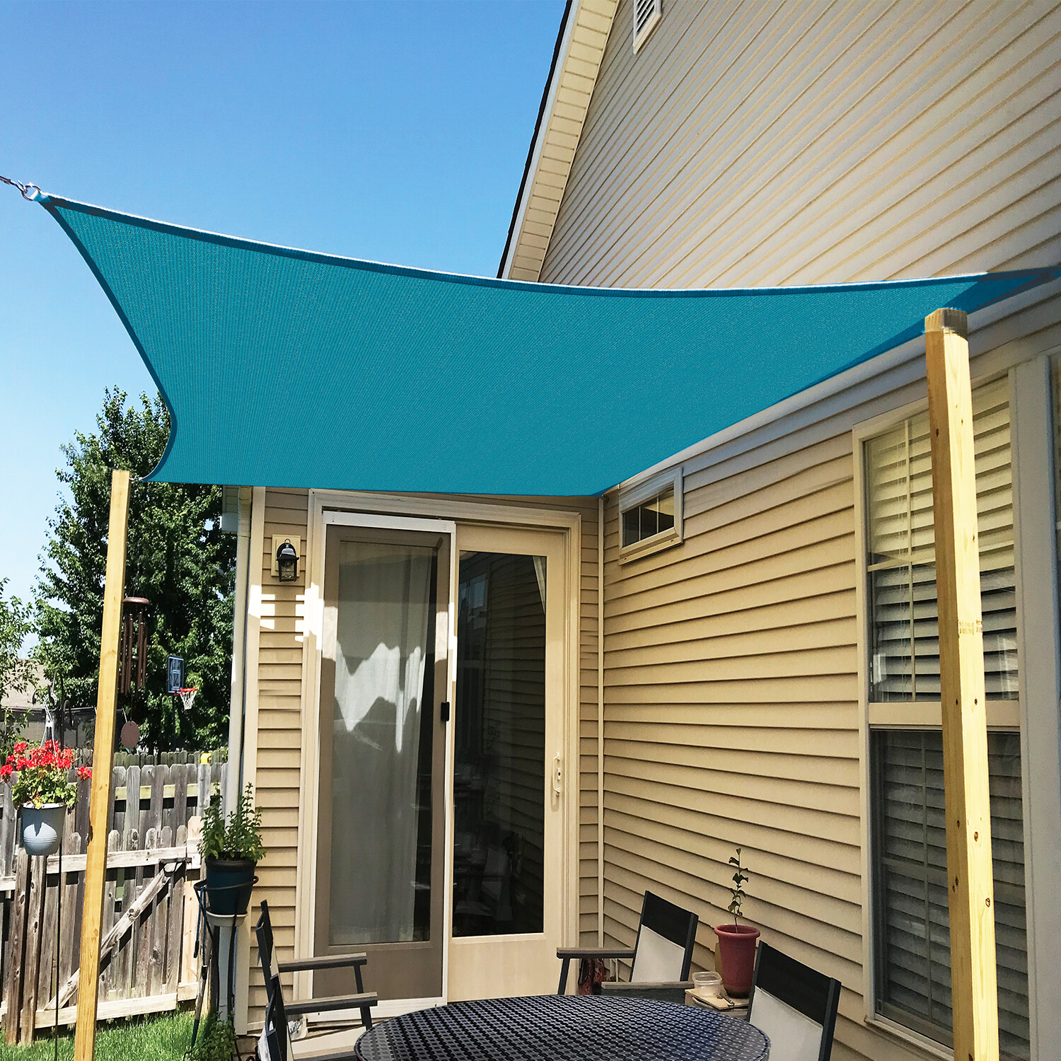 Ifenceview Turquoise (Green) 6'x6'-6'x24' Rectangle Sun Shade Sail Patio Awning gallery