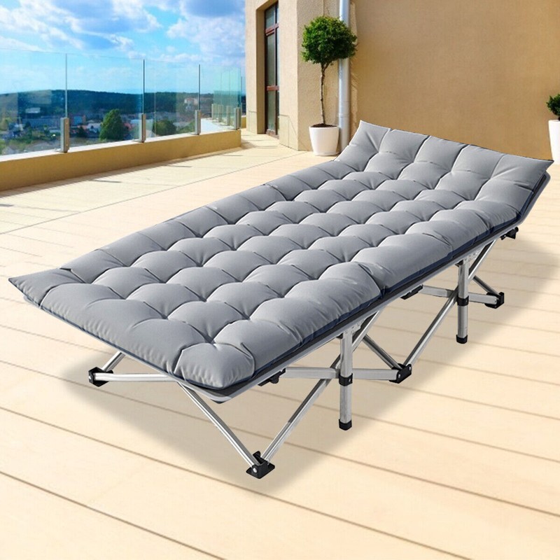 NAIZEA Foldable Cot Outdoor Camping Travel Office Rest Recliner With Mattress gallery