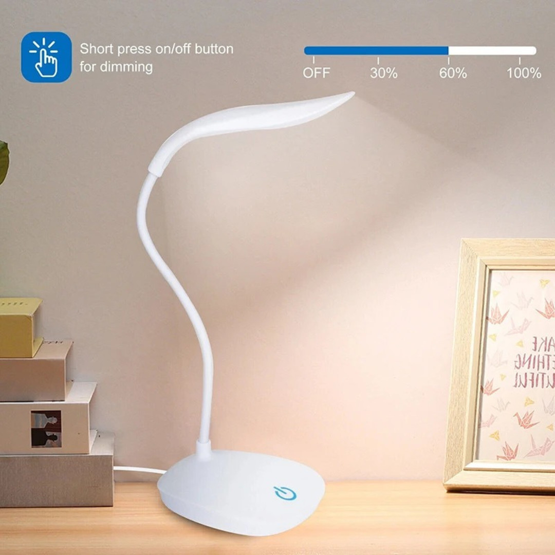 USB LED Desk Light Dimmable Bedside Reading Lamp Rechargeable Touch Control gallery