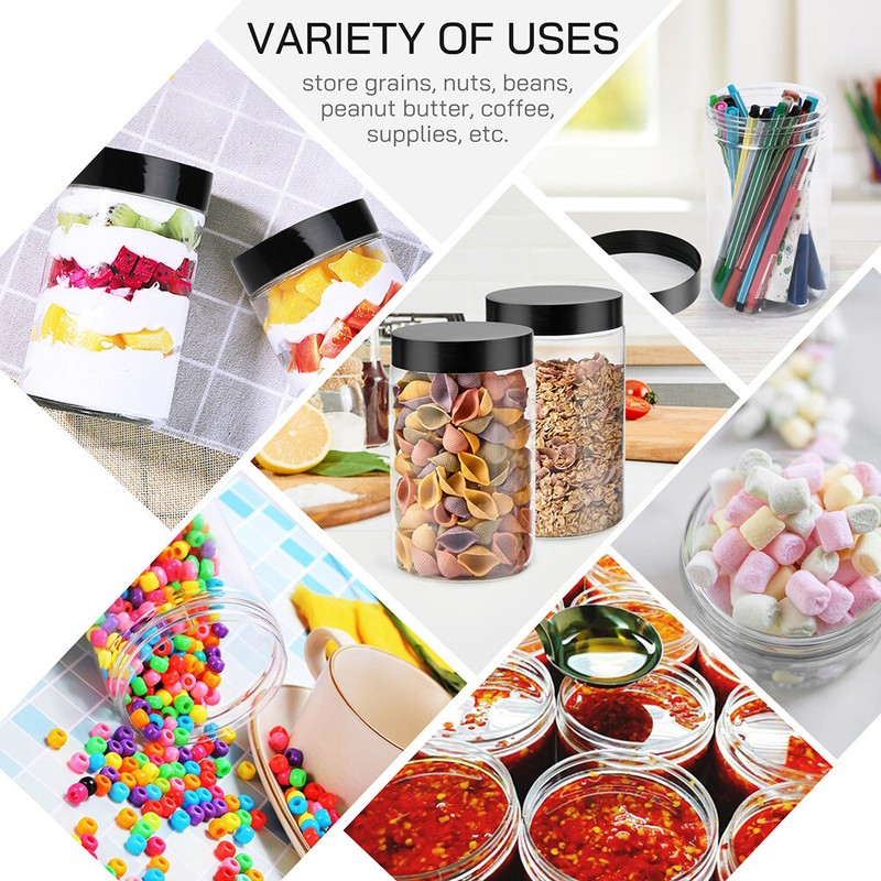 3PC Clear Large 27oz Plastic Jars Sample Container Spice Food Storage Organizing gallery