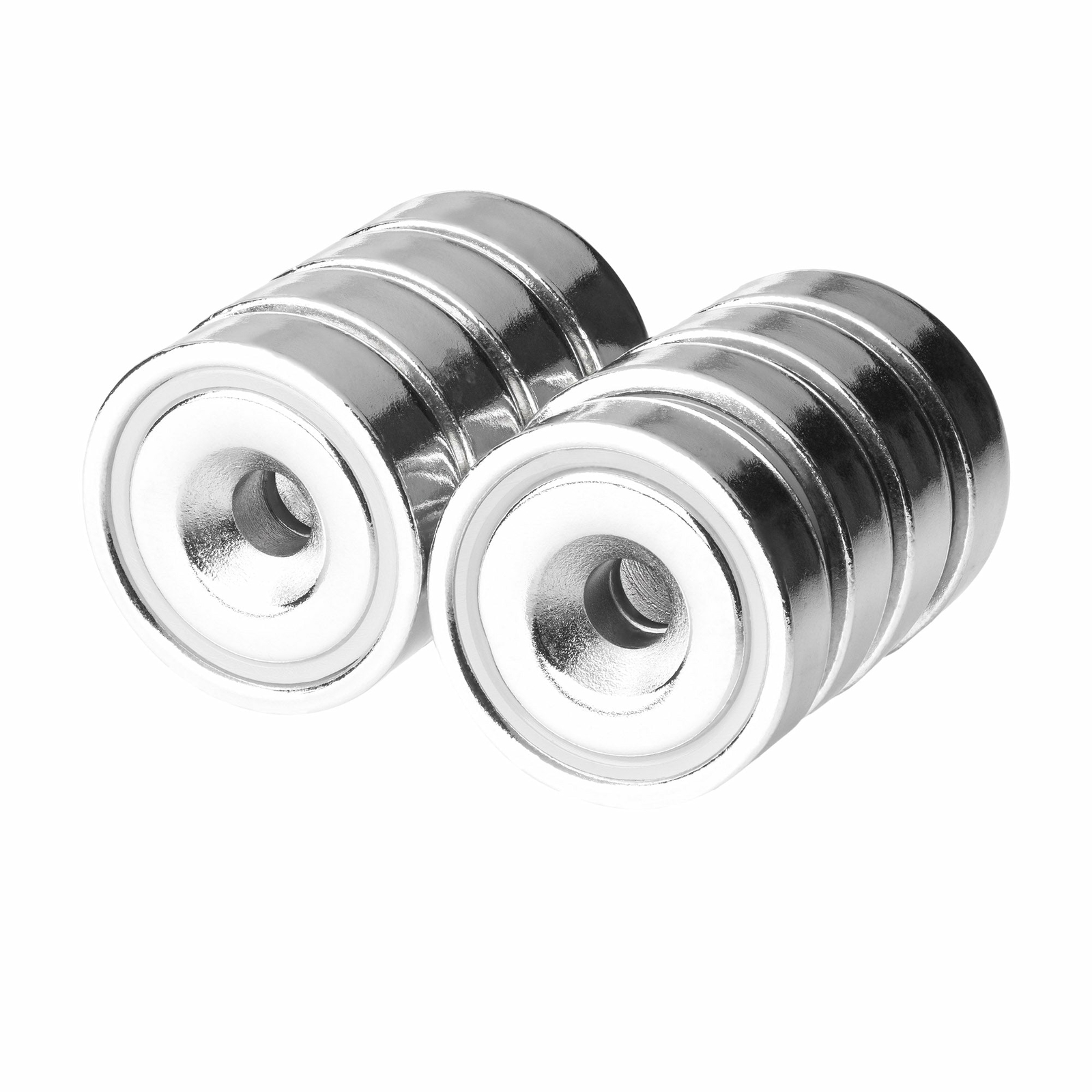 20mm Neodymium Rare Earth Countersunk Cup/Pot Mounting Magnets N52 (8 Pack) gallery