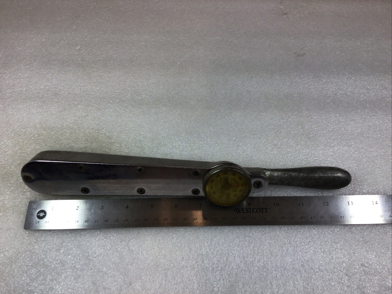Snap On#TQ50A - 3/8” Dr., Dial Type-Torque Wrench, 0-600 Inch Pounds-USA-Vintage gallery