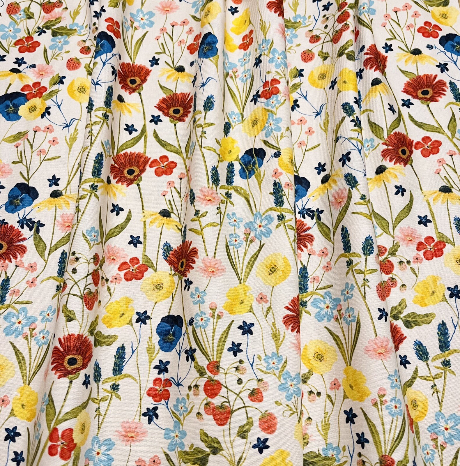 Spring Summer Valance, Colorful Floral Valance Unlined Curtain 40”W x14"L gallery