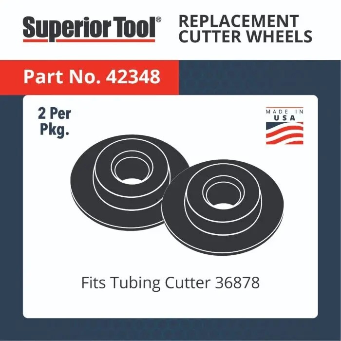 Superior Tool Replacement Cutter Wheels 42348 Copper, Iron, Steel 2pc USA gallery