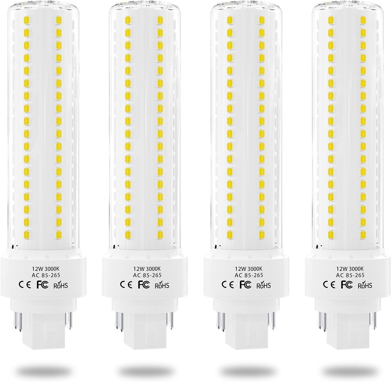 4- pack - Gx24/g24 4pin Base Light Bulbs 12w Gx24 Led Pl BYPASS Daylight 6000k gallery