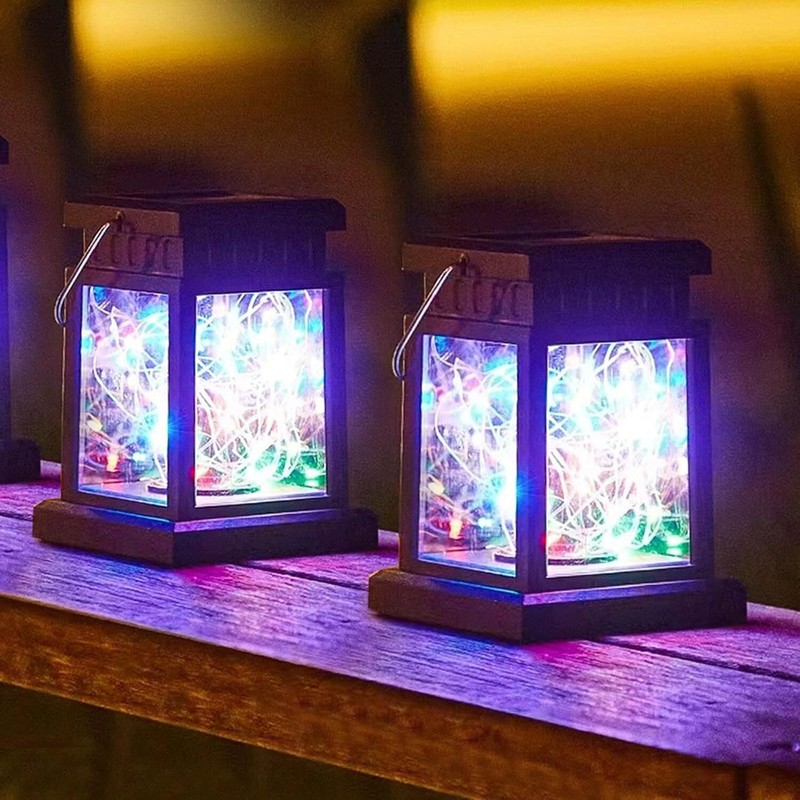 30 LED Solar Powered Lantern Lights Waterproof Hanging Outdoor Garden Lamp Decor gallery
