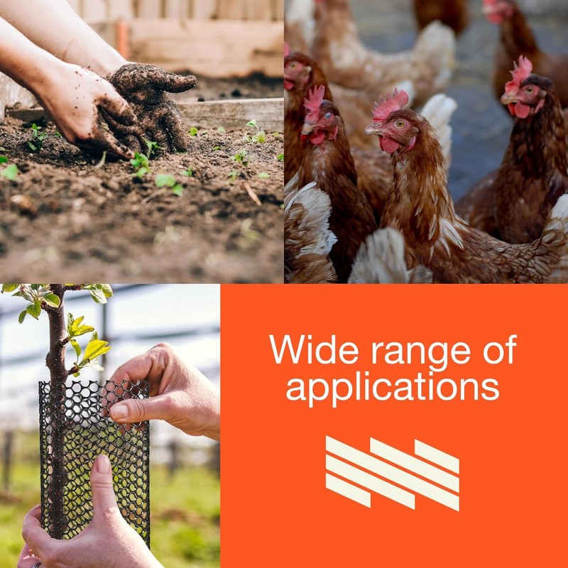Plastic Chicken Wire 15.7"×120" Plastic Wire Mesh Fence Garden Netting Fencing gallery