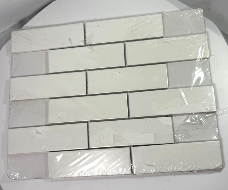 Sample White Subway Tile Sheet 2x6 Rectangular Mosaic Backsplash Panel gallery