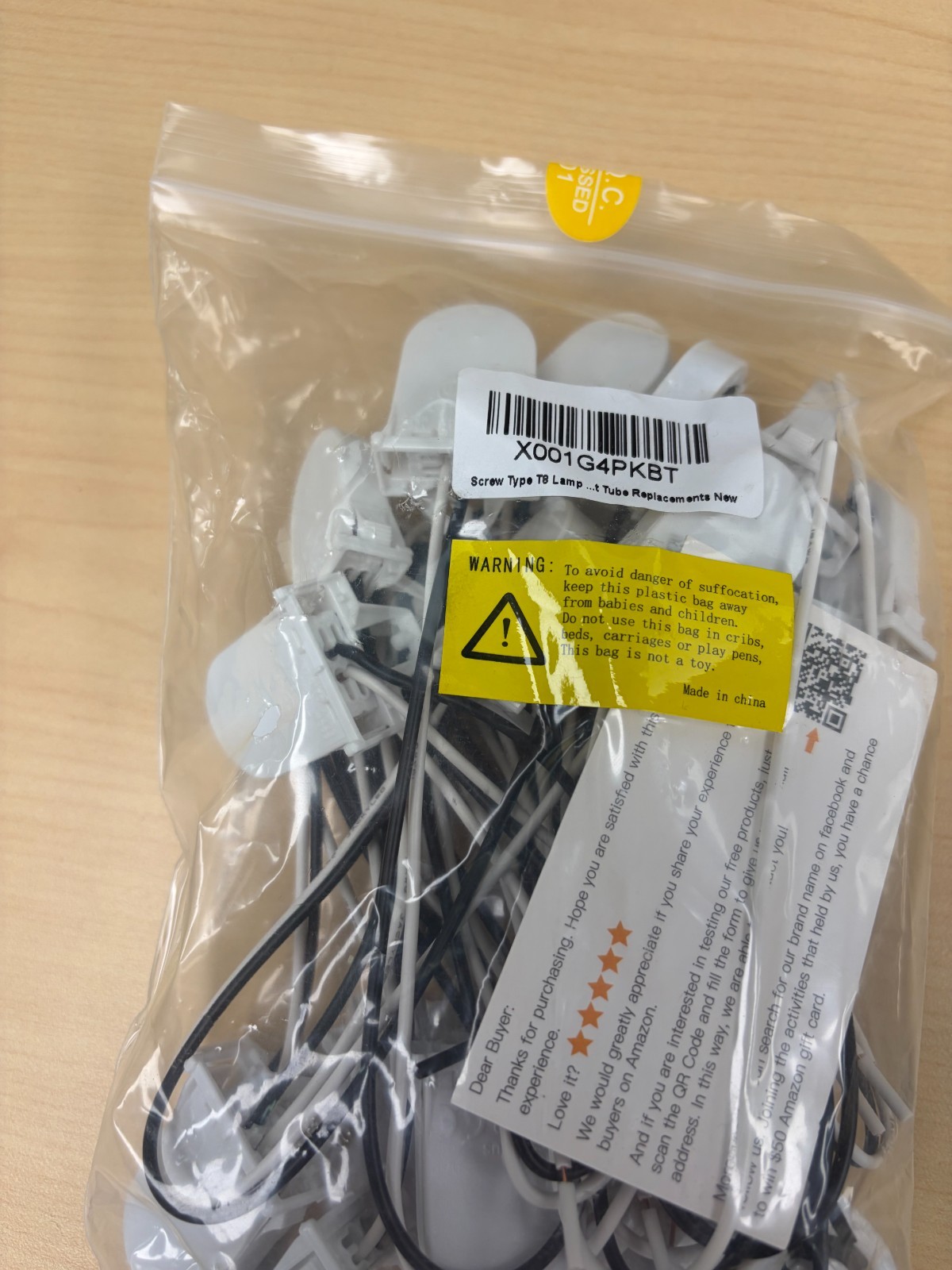 20-Pack Screw Type T8 Lamp Holder with Wires UL Non-Shunted Tombstone Light Soc gallery