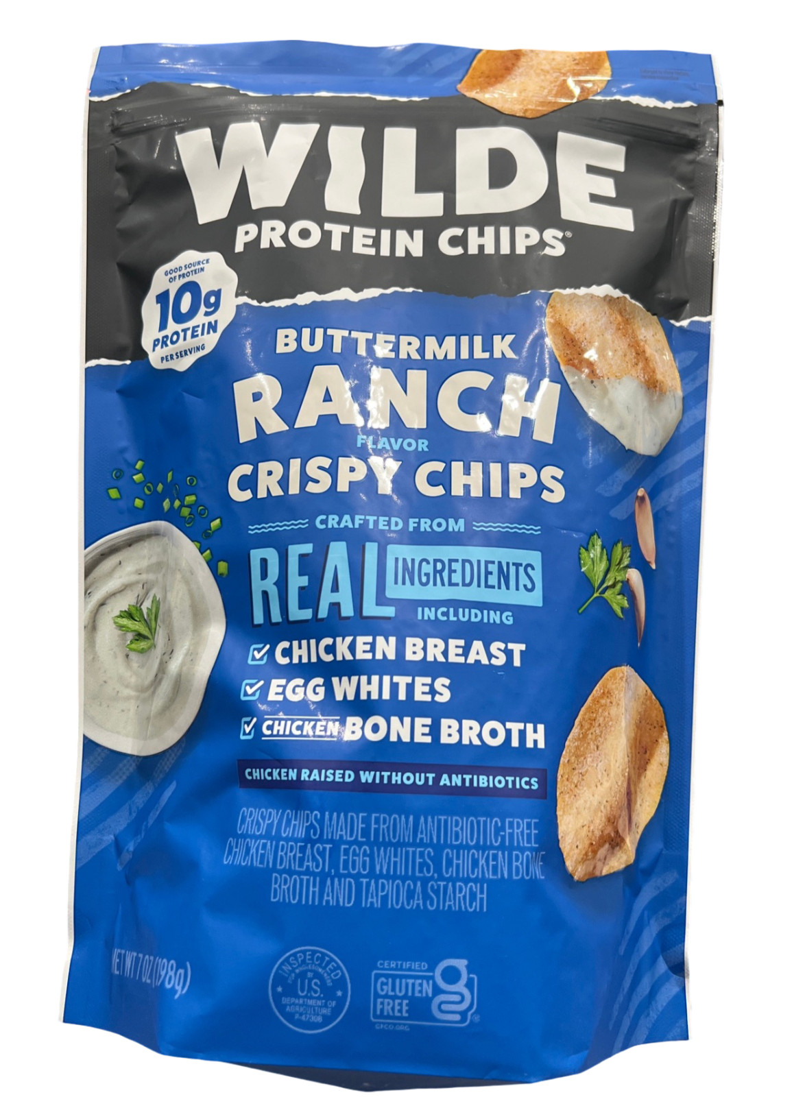 Wilde Protein Chips Buttermilk Ranch Flavor, Crispy Protein Chips, 7 oz gallery