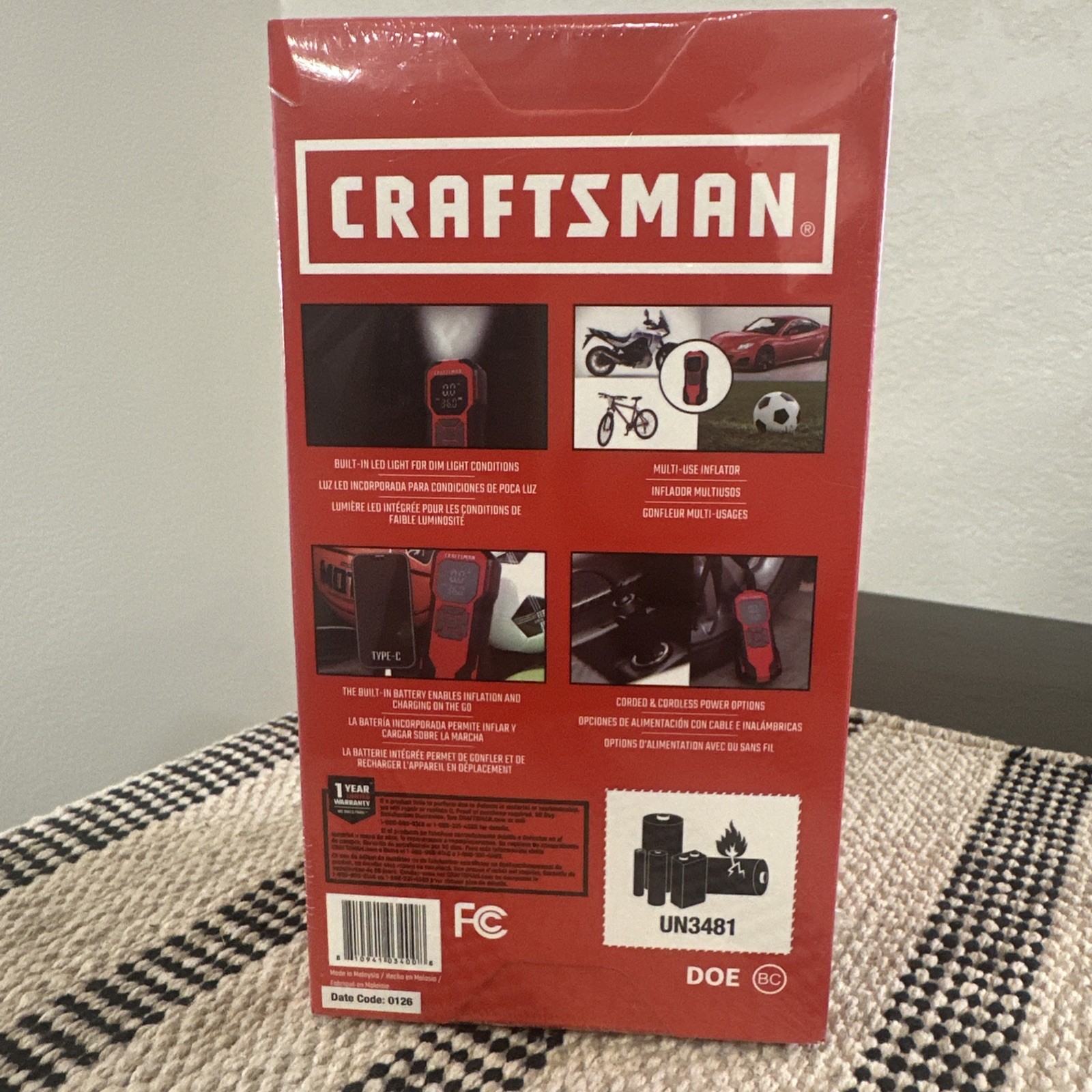 🔥 CRAFTSMAN Portable 12-volt Air Inflator 150 Max PSI Red CMXPTXA1201 NIB gallery