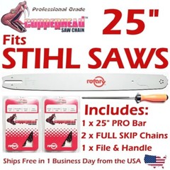 COPPERHEAD 25″ Bar, 2 SKIP Chains & File comp. w/ STIHL 33RSF-84 / 3003 000 8830
