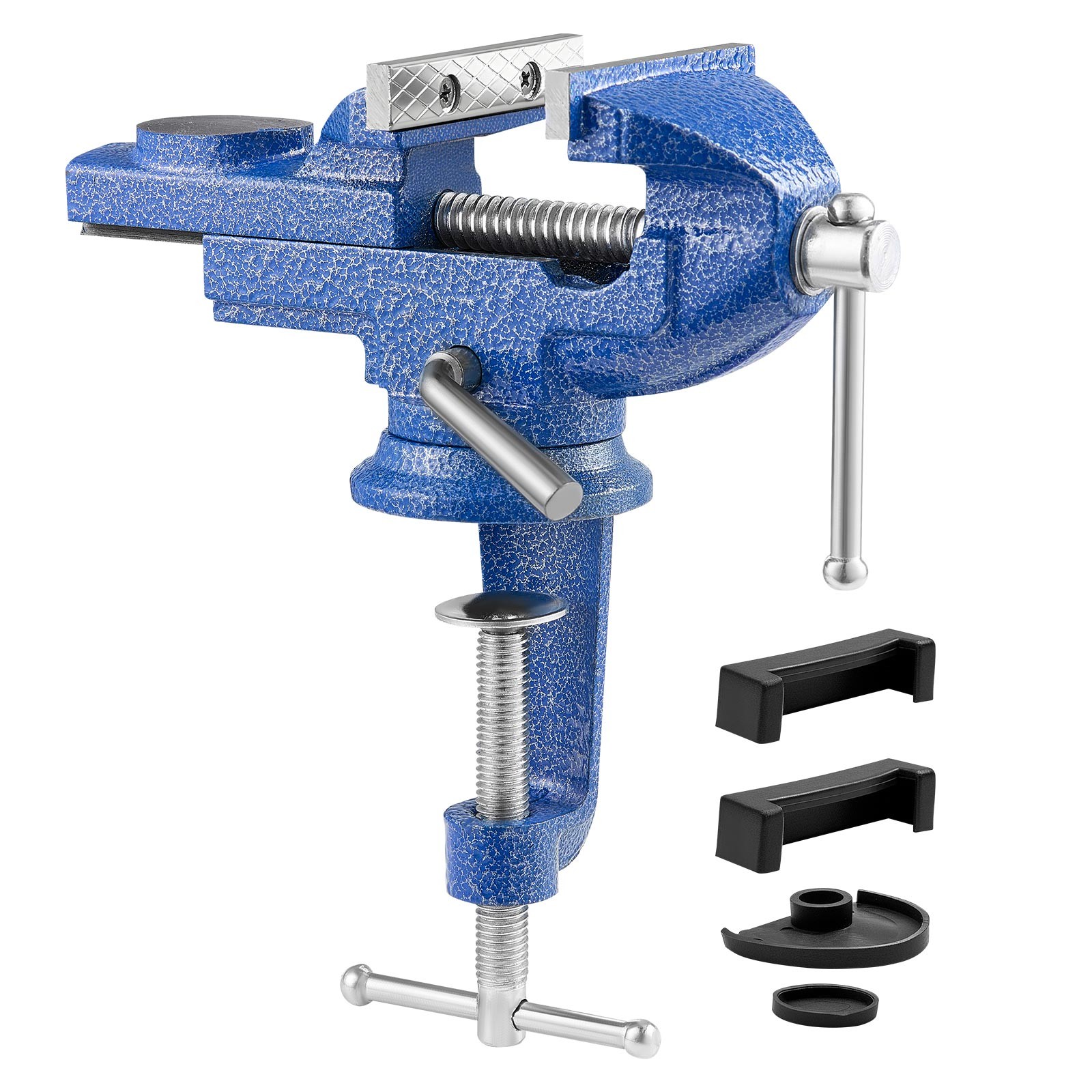 VEVOR Bench Vise 3 Inch Portable Workbench Vice Clamp 360° Swivel Base Cast Iron gallery