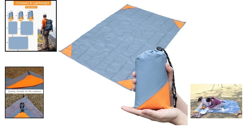 Lightweight 55"x79" Pocket Picnic Blanket - Waterproof & Quick Dry Setup gallery