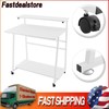 3-tier Rolling Computer Desk Capacity 55kg/121 lbs Modern Home Office Desk White gallery