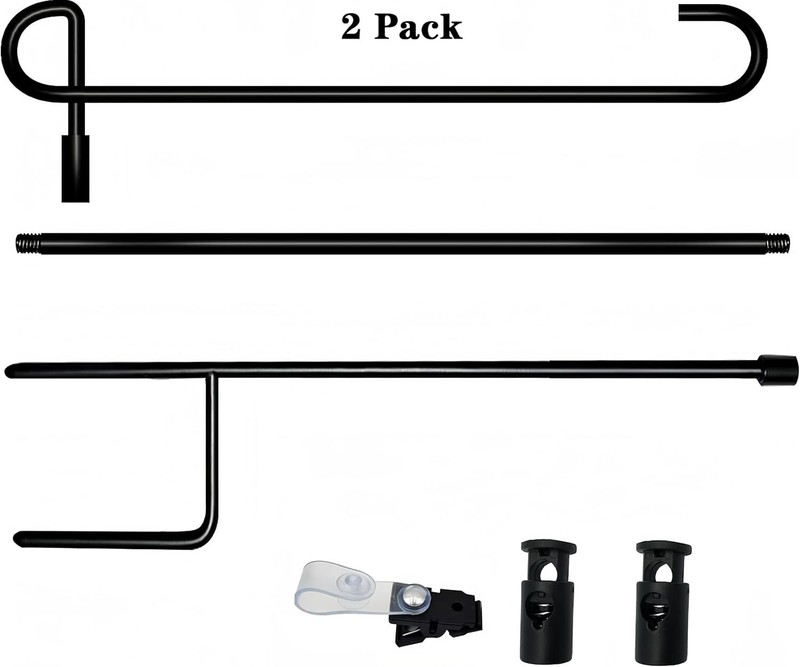 2 Pack Garden Flag Stand Holder Pole with Garden Flag Stopper and Anti-Wind Clip gallery