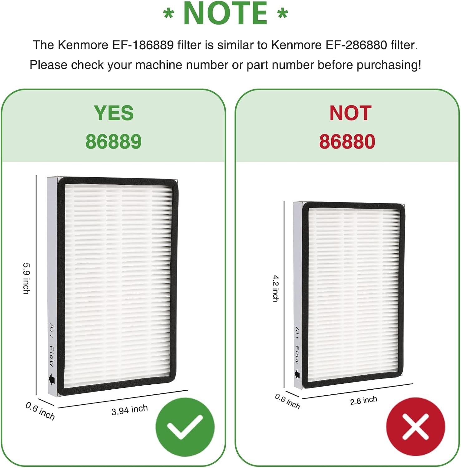 86889 HEPA Media Filter Replacement for Sears Kenmore 86889 gallery