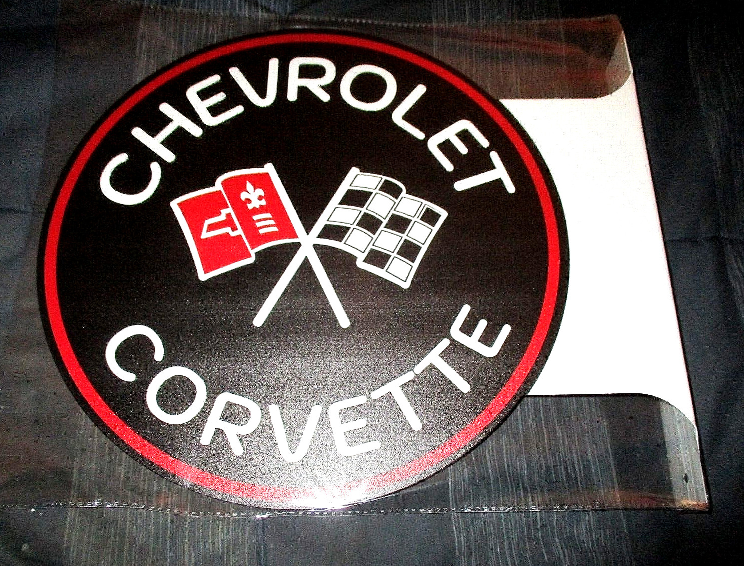 CHEVROLET CORVETTE Double-Sided Imprint Metal Flange Sign #02a NEW** gallery