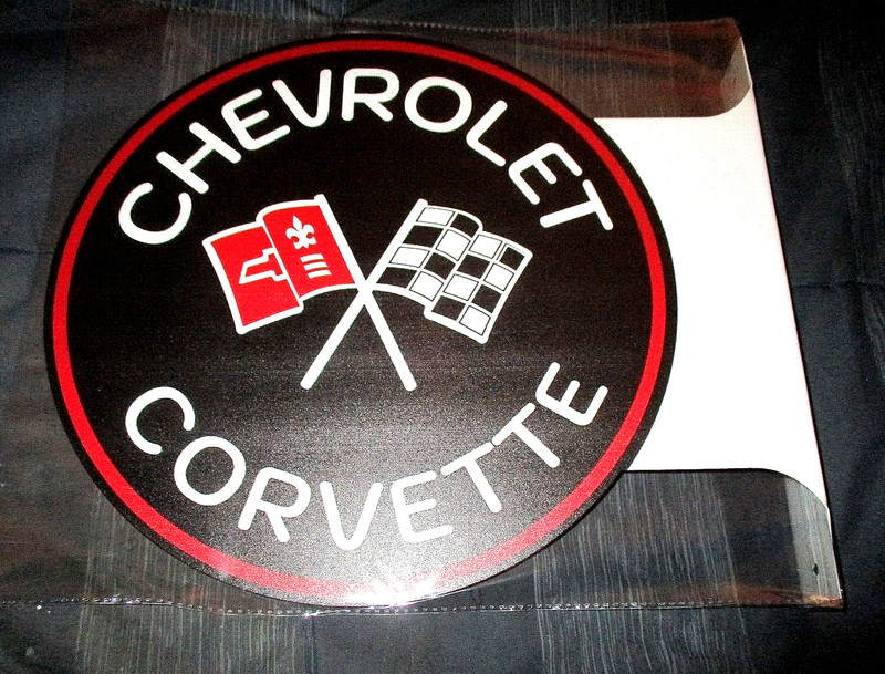 CHEVROLET CORVETTE Double-Sided Imprint Metal Flange Sign #02a NEW** gallery