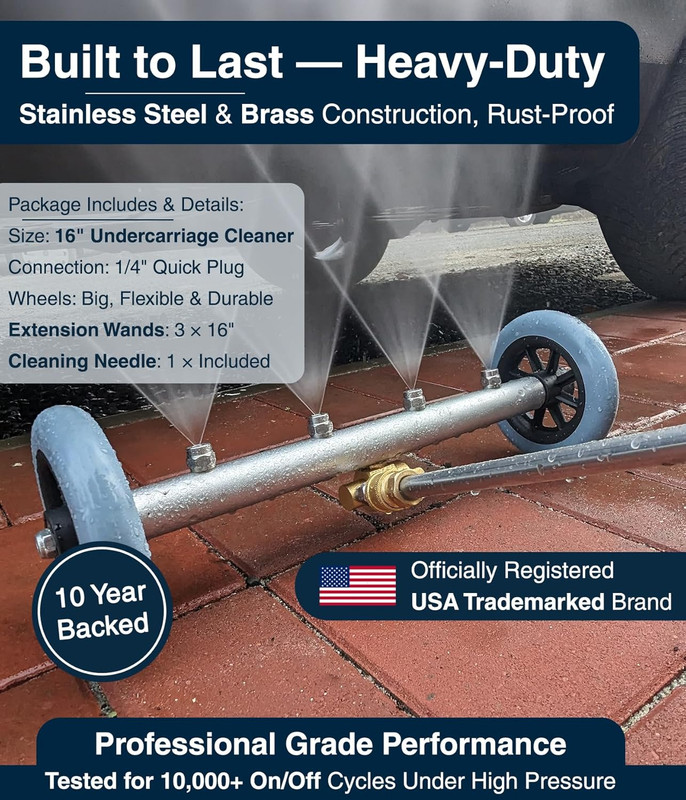 DBR Tech® Undercarriage Pressure Washer Attachment & Water Broom | 1500-4000 PSI gallery