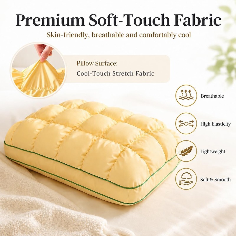 Cooling Marshmallow-Soft Pillow for Adults, Quilted Cool-Touch Bed Pillow gallery