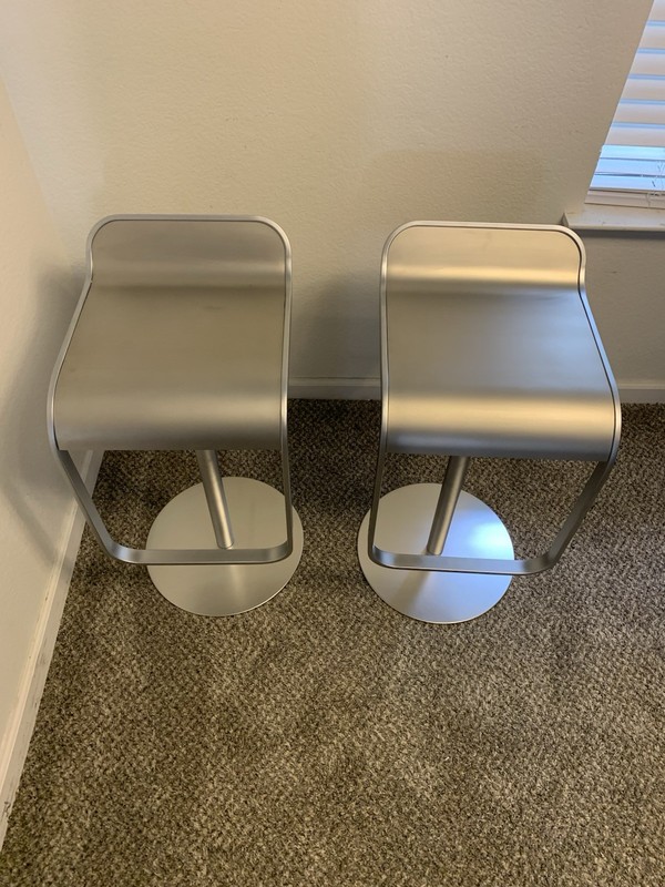 Lapalma Lem Piston Stool Chair Made in Italy Matte Silver Seat Counter Height gallery
