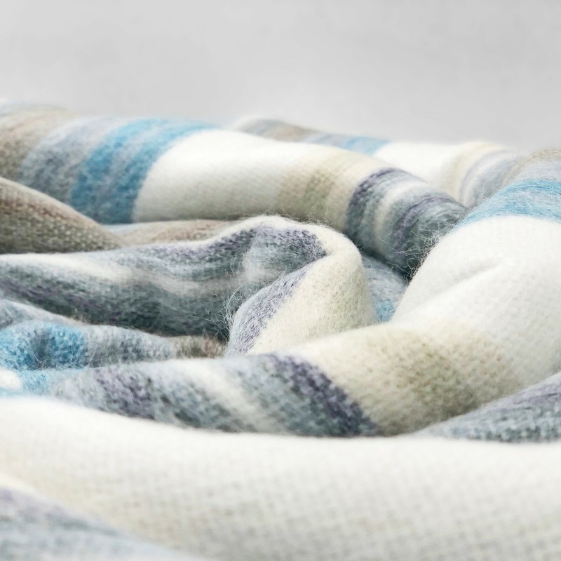 SOFT & WARM STRIPED ALPACA LLAMA WOOL BLANKET THROW 95"x65" QUEEN BED SOFA COUCH gallery