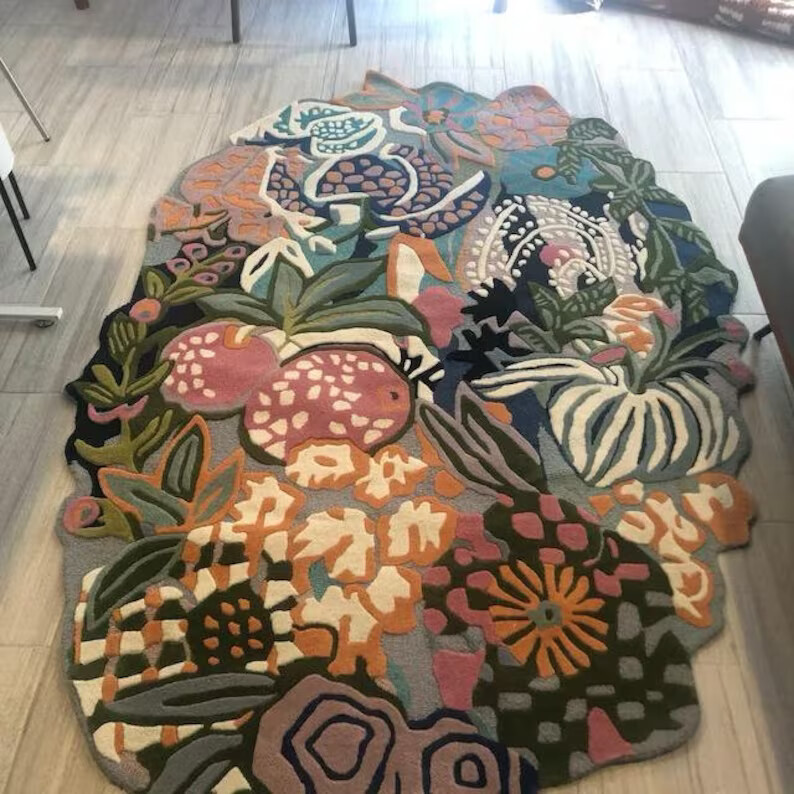 Cassia Designer Handmade Tufted Carpet Area Rug Thick Tufted Multicolored Rug gallery