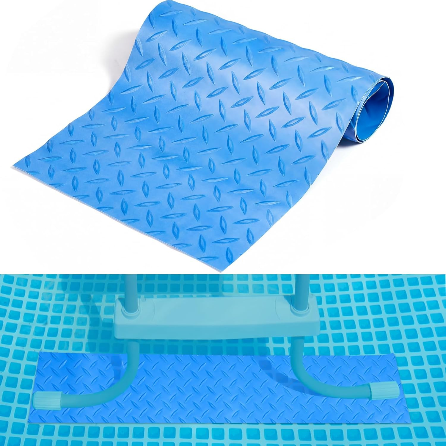 above Ground Pool Ladder Mat, Swimming Protective Nonslip Step Pad with Texture, gallery