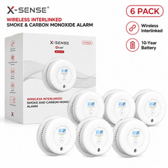 X-Sense SC01-W Wireless Interlinked Combo Smoke & Carbon Monoxide Alarm – 6-Pack