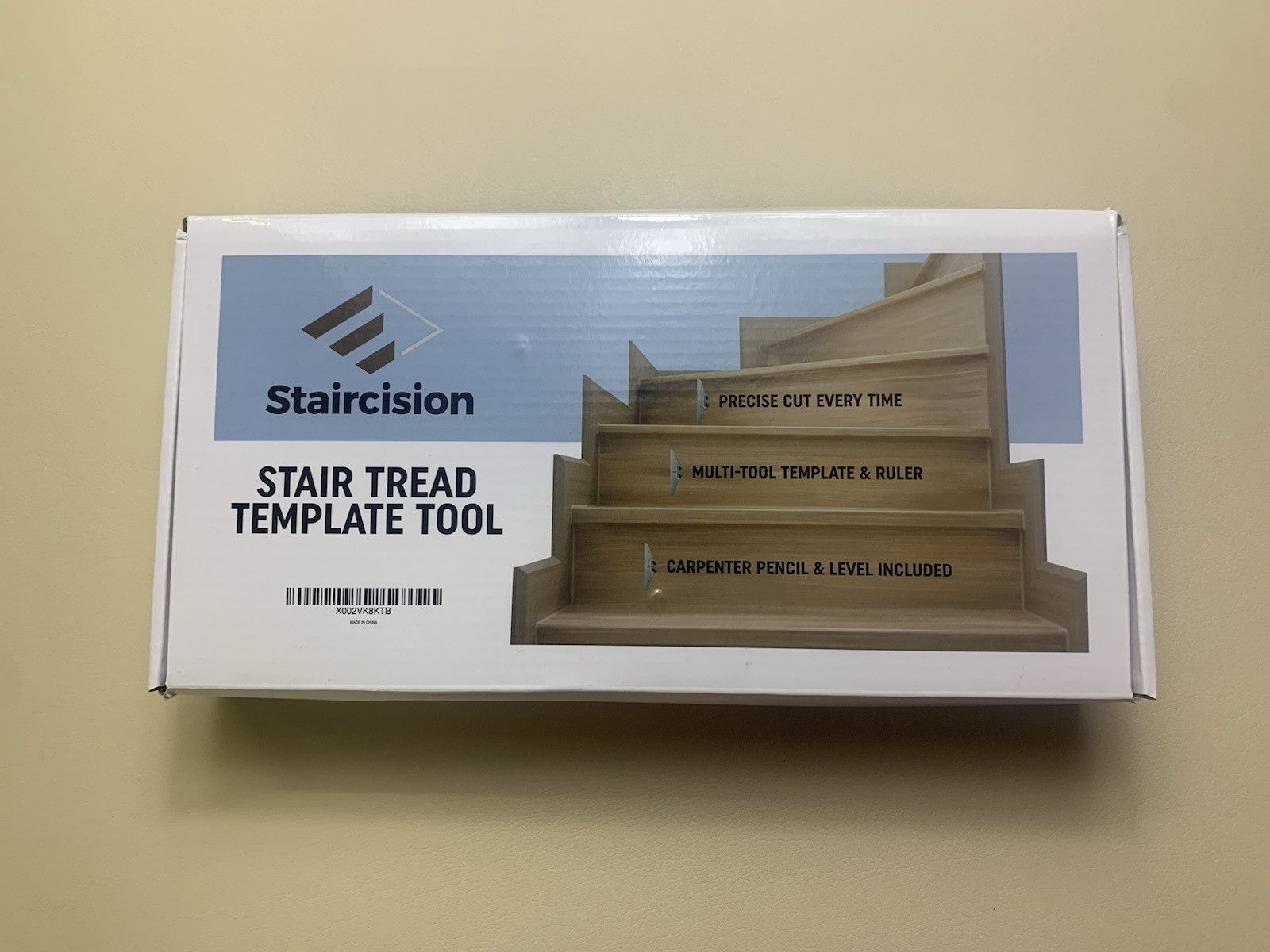 Staircision Stair Tread Template Tool - Stair Gauge Set with Pencil + Level gallery