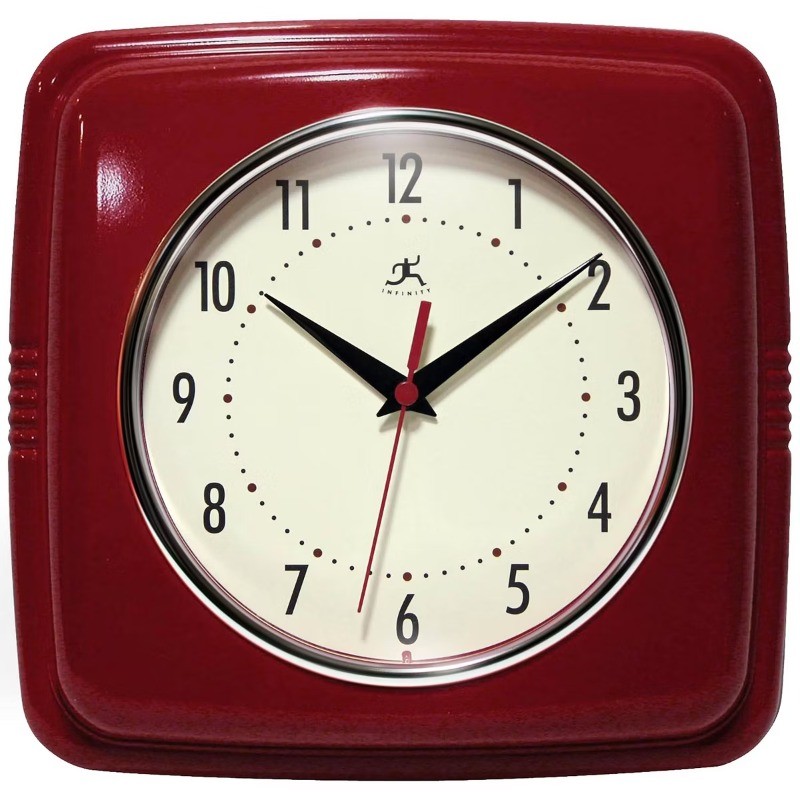 9.25" Square Retro Wall Clock gallery