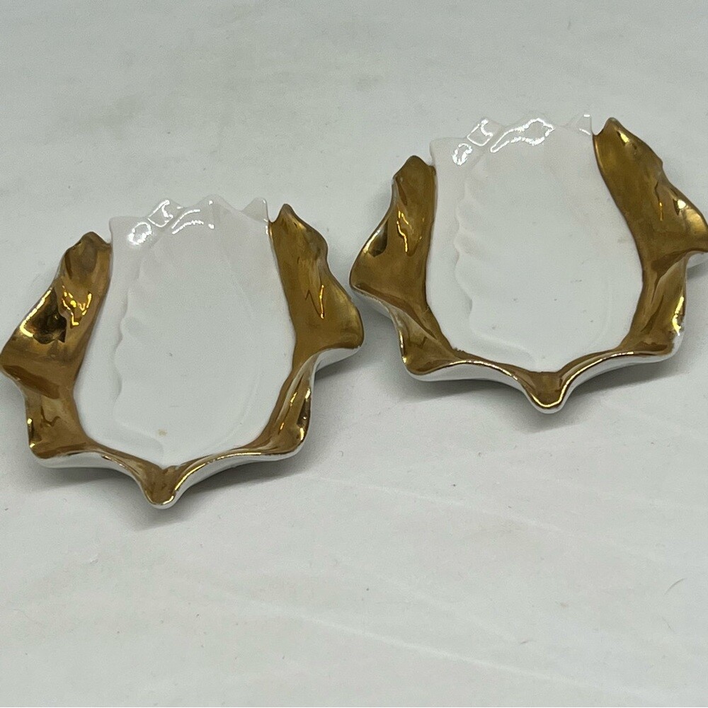 Shafford Co TULIP SALT CELLER TEA BAG DISH RING DISH MANY USES VINTAGE GILDED gallery
