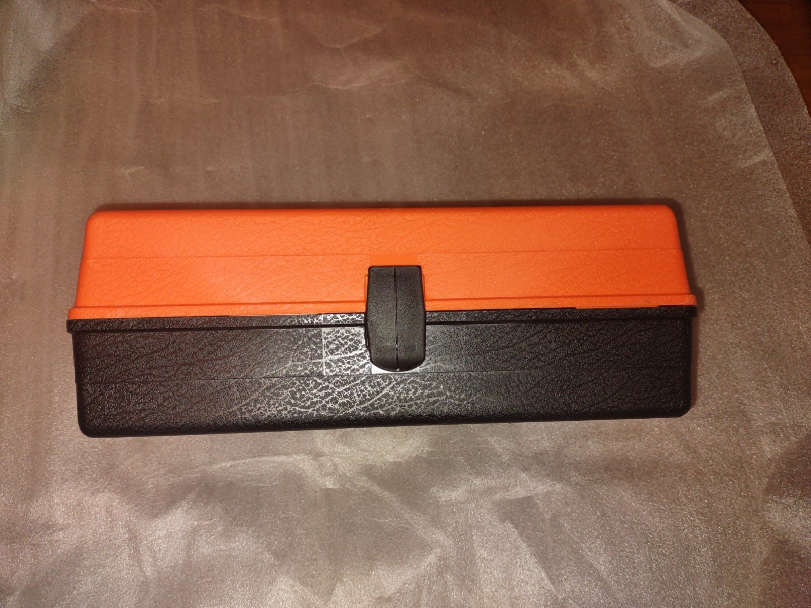 Tool Box 2 slots 1 bottom slots and clamp lock. Orange black color Tool Box. gallery