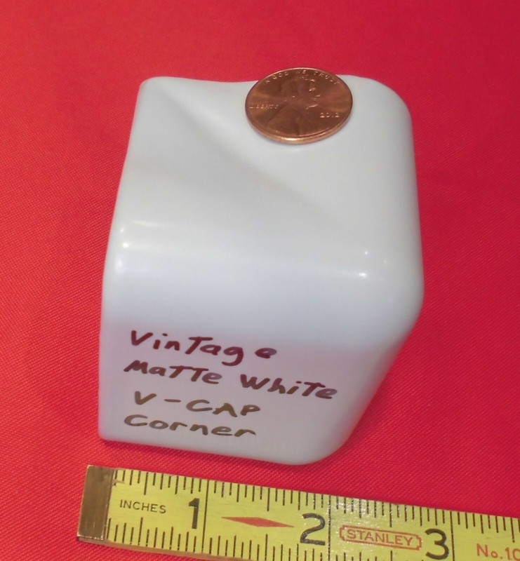 1 pc. *Vintage Matte White* V-Cap Corner Ceramic Trim Tile: Counter Top Edging gallery