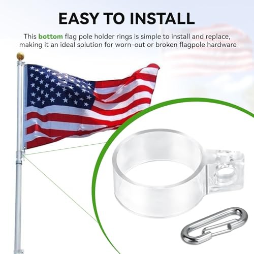 Bottom Flag Harness, Flag Pole Rings for 15 and 20 ft Ground Set Telescoping gallery