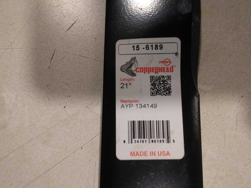 15-6189 COPPERHEAD MOWER BLADE 21'' REPLACES AYP 134149 gallery
