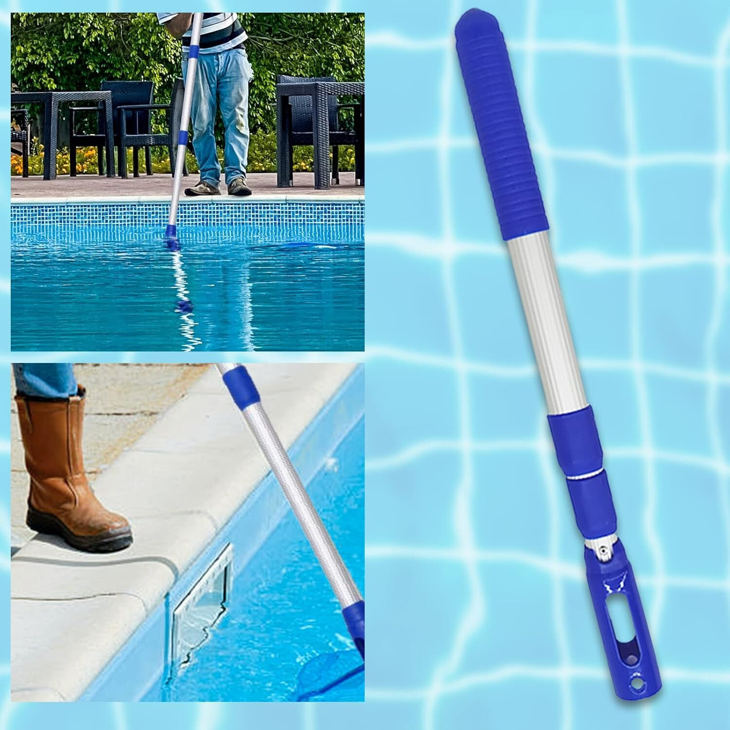 Aluminum Telescopic Pool Pole- Connects to Nets& Brushes | Durable Swimming Tool gallery