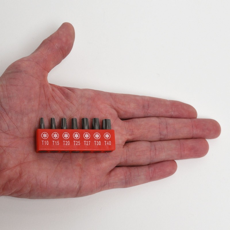 7pc. Security Torx Bit Set Tamper Proof T40 T30 T27 T25 T20 T15 T10 6 Point Star gallery