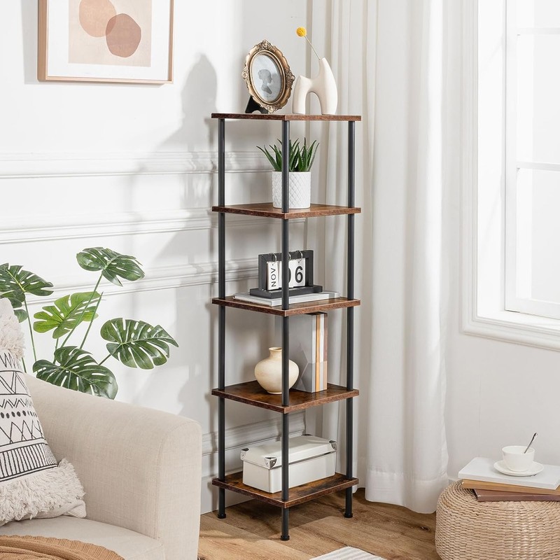 5-Tier Corner Shelf Stand Corner Square Rack Display Shelf Tall Storage Plant gallery