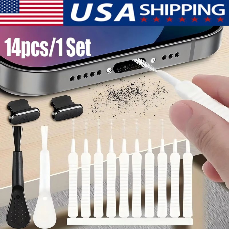 Cell Phone Speaker Dust Removal Tool Kit, Cleaner for iPhone, Samsung – 14Pcs