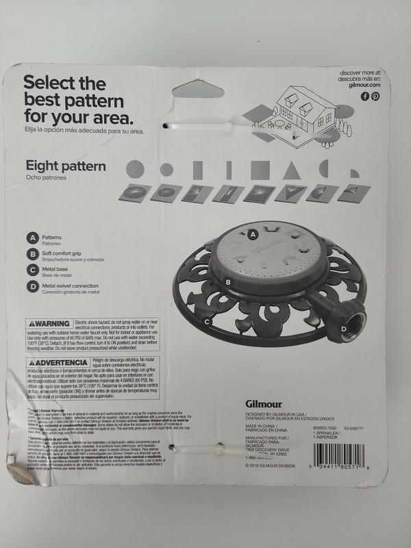 Gilmour Ring Base Multi-Pattern Sprinkler 8 patterns Heavy Duty NEW gallery