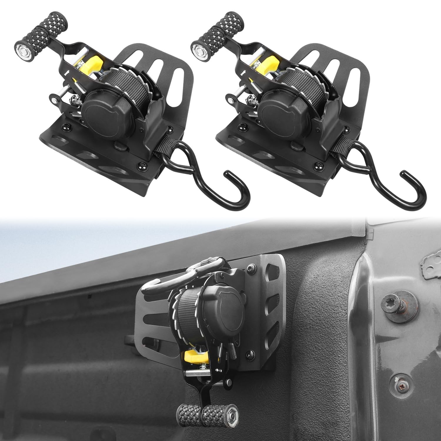 Retractable Ratchet Tie Down Straps Compatible with for 2015-2022 Chevy Color... gallery