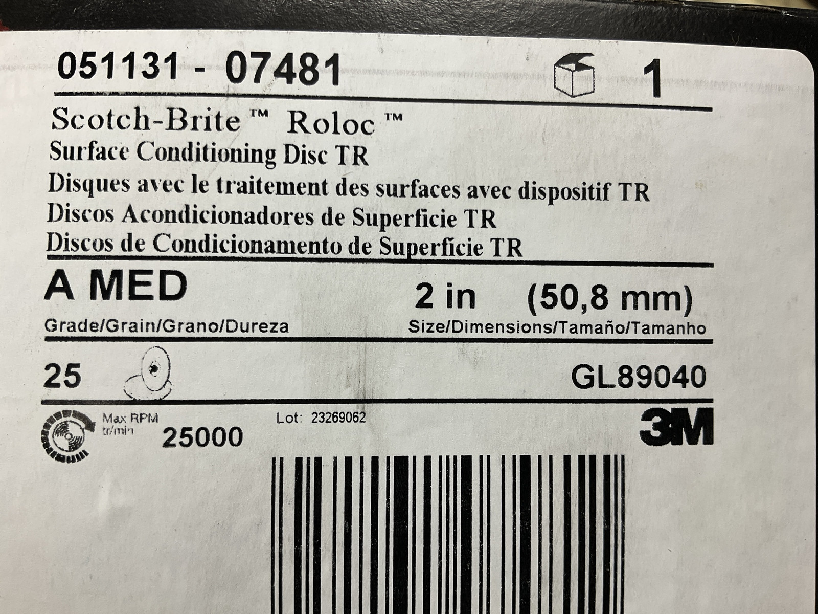 3M 07481 Scotch-Brite Roloc 2" Surface Conditioning MEDIUM Grade Disc - 25 Count gallery
