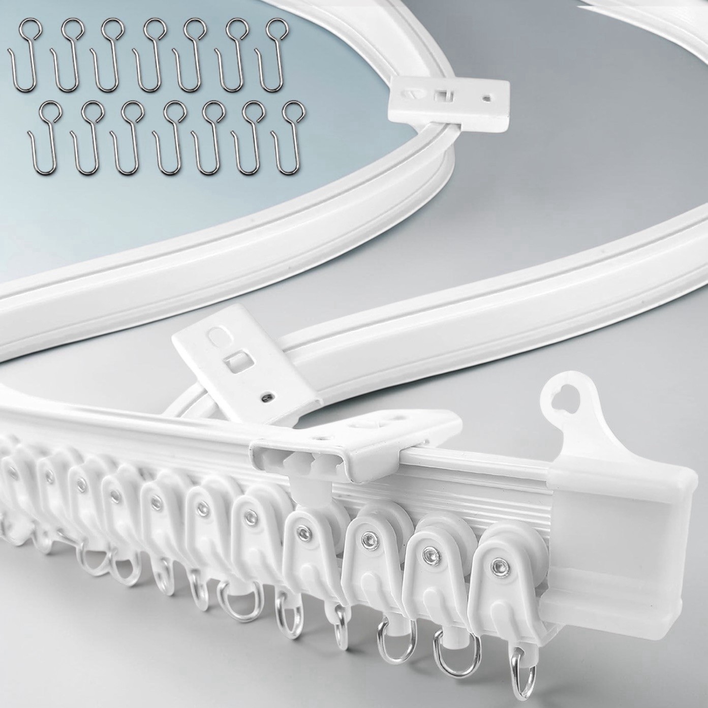 Flexible Bendable Ceiling Curtain Track, 39.4FT (12 Meters) White, New gallery