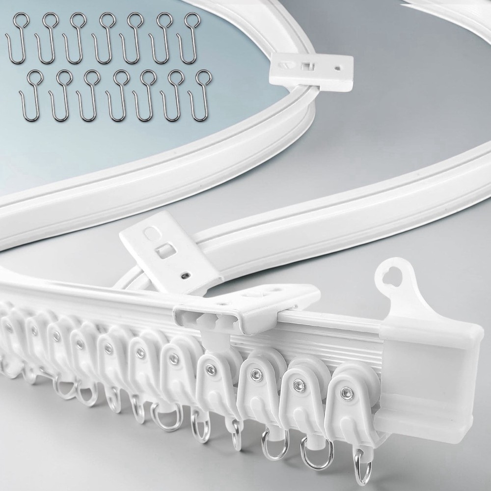 Flexible Bendable Ceiling Curtain Track, 39.4FT (12 Meters) White, New