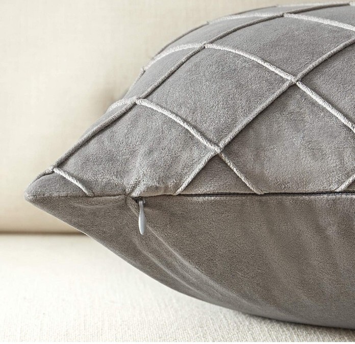 Checks Velvet Solid Plain Soft Cushion Cover Pillow Case Sofa Throw Home Decor gallery