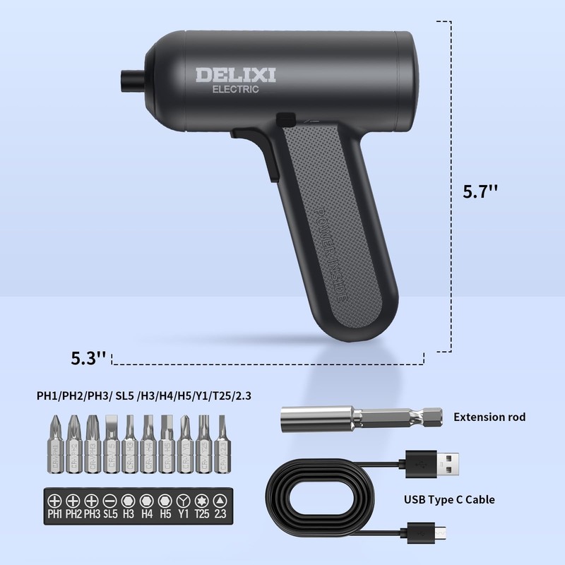 Cordless Screwdriver 4V Mini Cordless Drill Set with 1500mAh Battery, 5N.m To... gallery