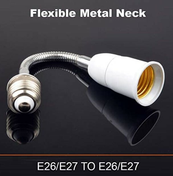 4 Pack E27 Adjustable Flexible Light Bulb Extension Socket Lamp Adapter Extender gallery
