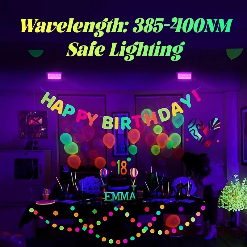 2 Pack 50W LED Black Light, Blacklight Flood Light for Glow Party IP66 Waterproo gallery